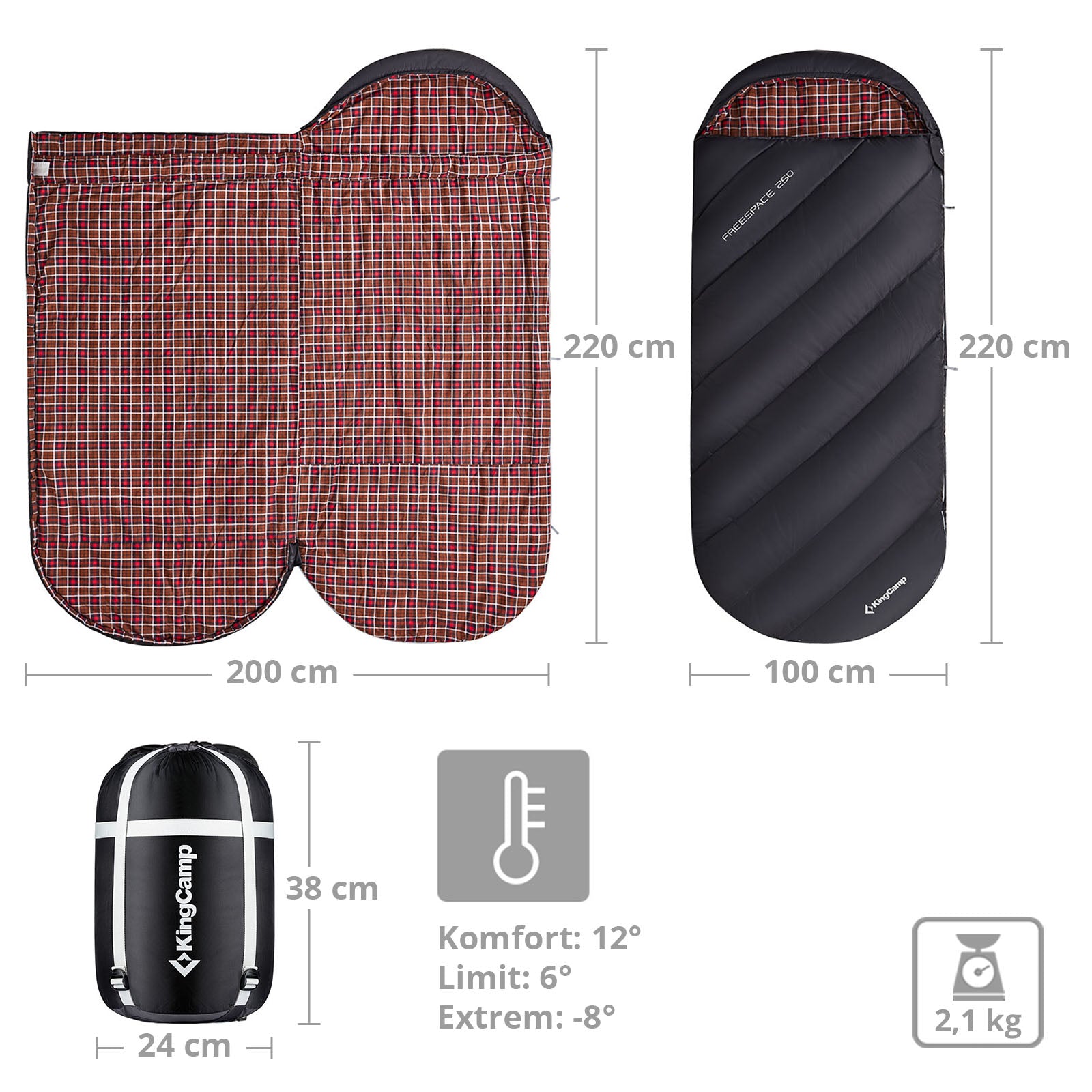 Mummy sleeping bag Freespace 250
