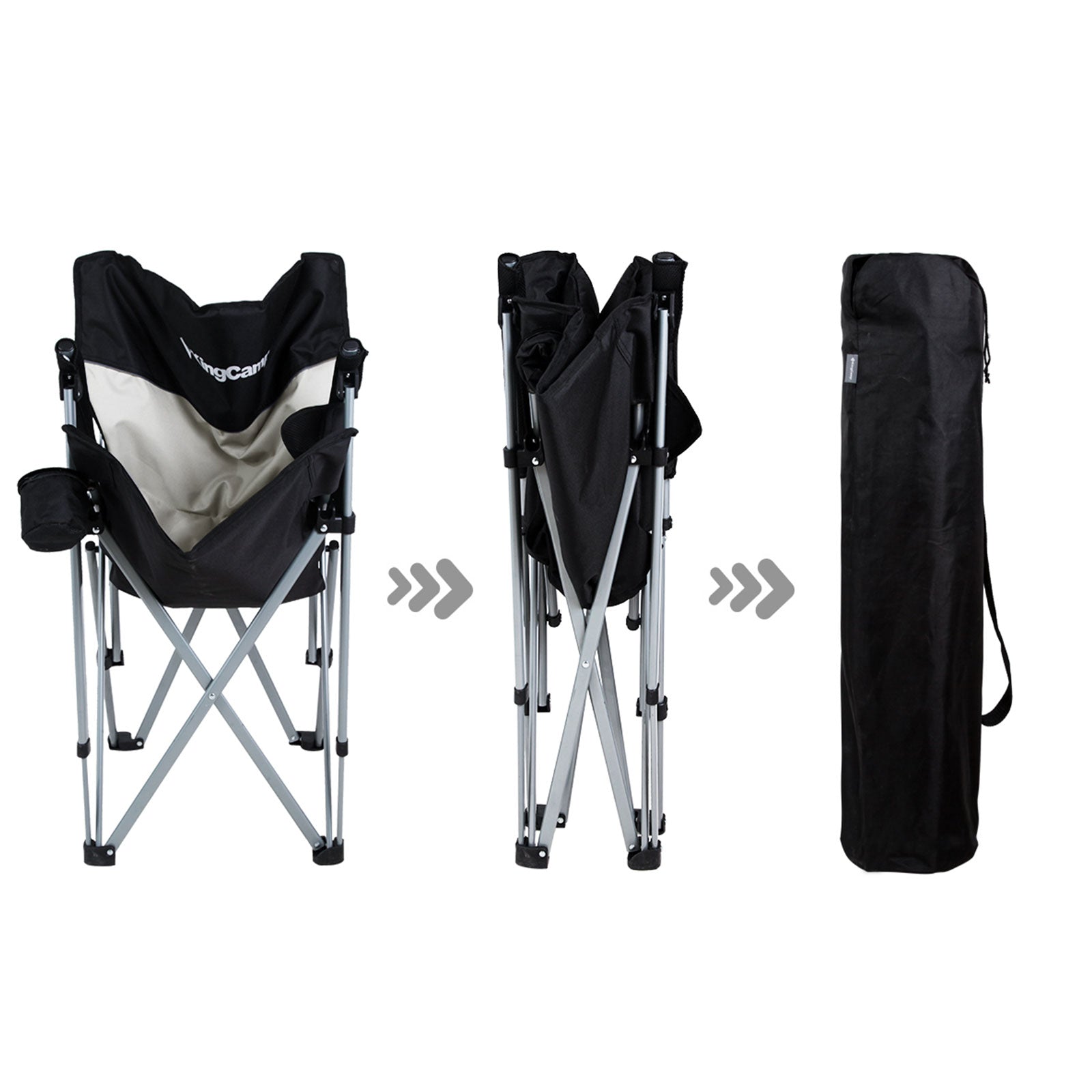 Chaise de camping Confort avec accoudoirs rigides