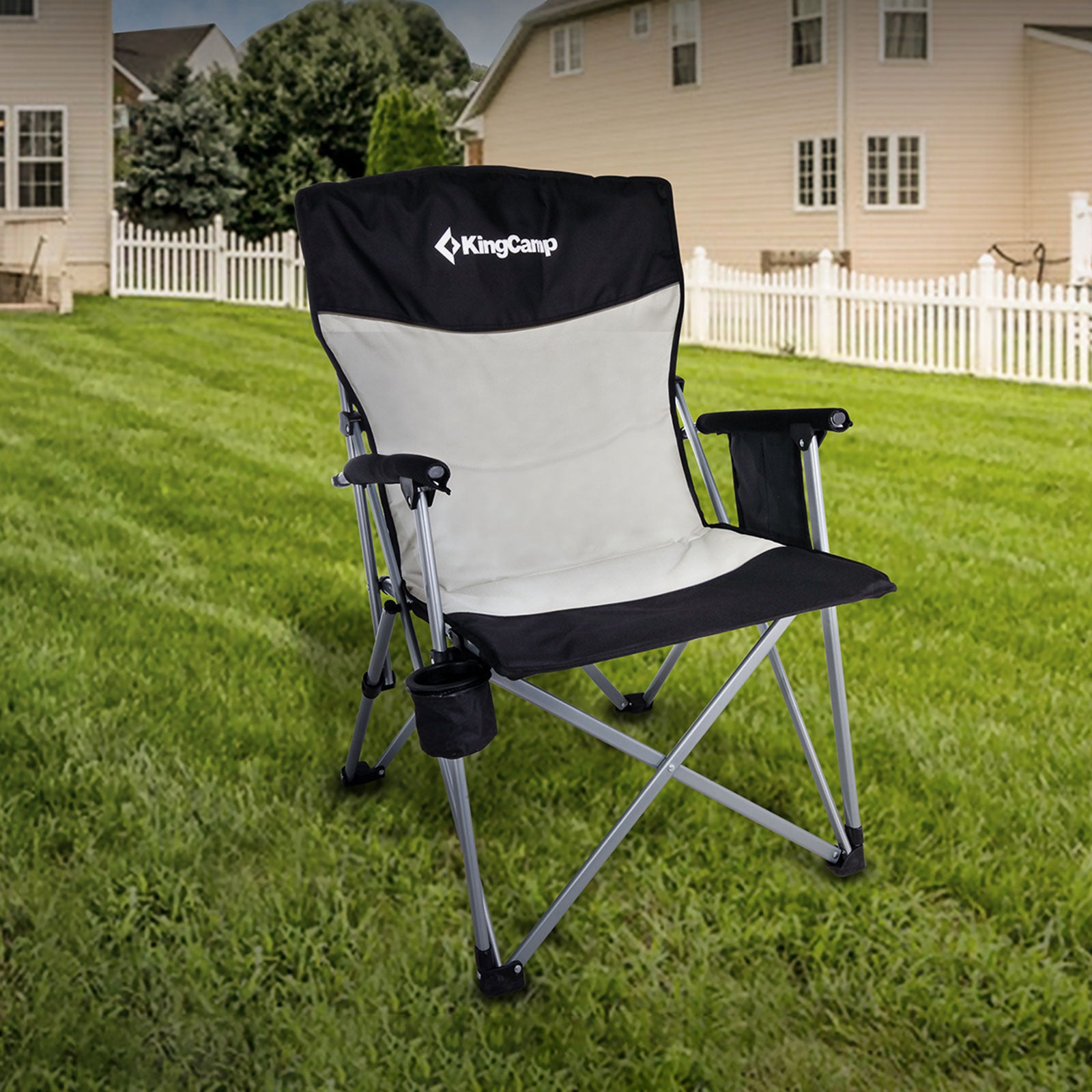 Chaise de camping Confort avec accoudoirs rigides