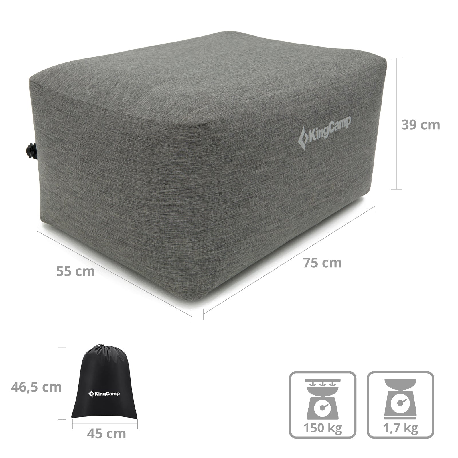 Camping seat Air Cube Granite