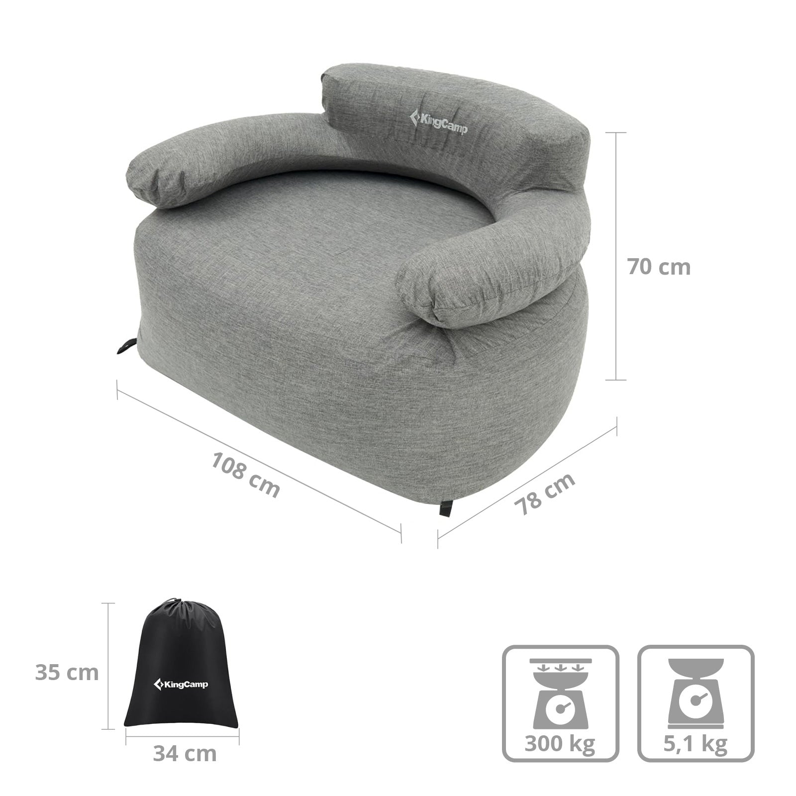 Air Lounger Granite camping chair