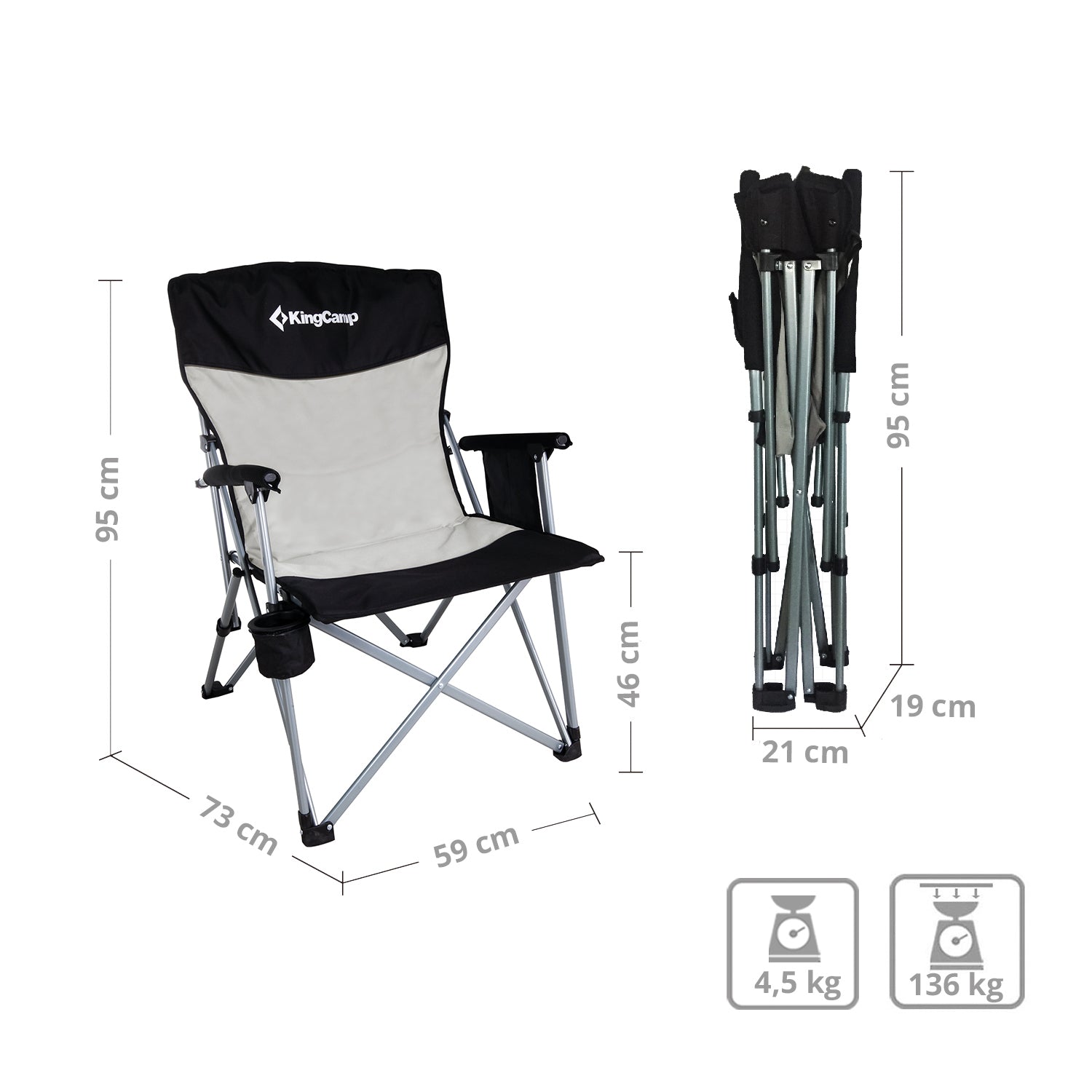 Camping chair Comfort Hard Armrest Chair