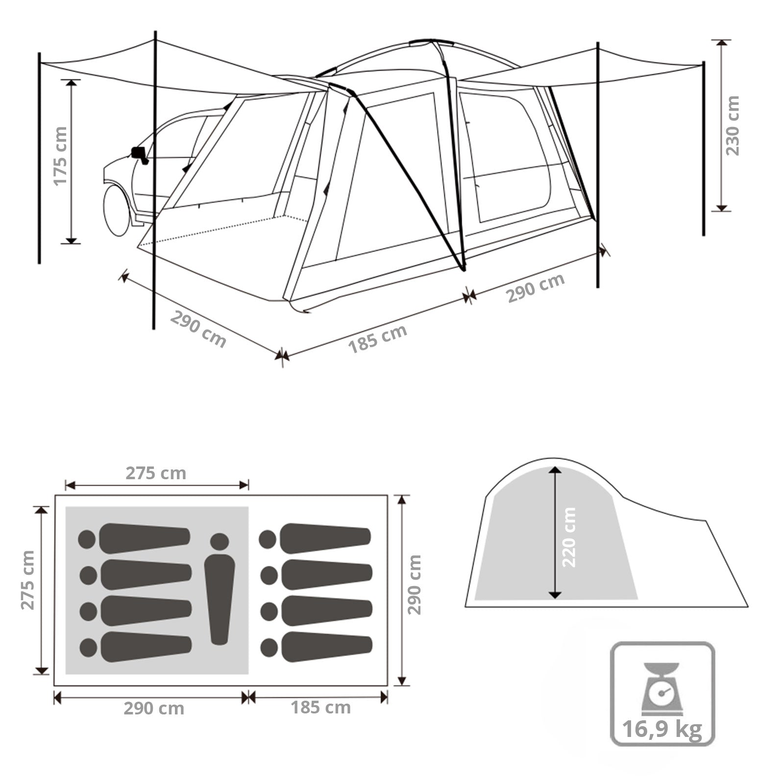 Meilfi Plus rear tent
